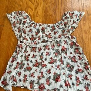 Floral Ruffle Women's Top xl